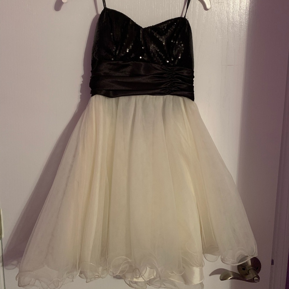Black and white formal dress